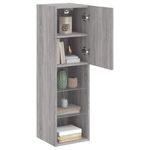 Casa si Gradina - Mobilier - Comode si corpuri - Comode - Comode TV cu lumini LED, 2 buc., gri sonoma, 30,5x30x102 cm - Infinity.ro