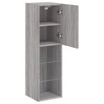 Casa si Gradina - Mobilier - Comode si corpuri - Comode - Comode TV cu lumini LED, 2 buc., gri sonoma, 30,5x30x102 cm - Infinity.ro
