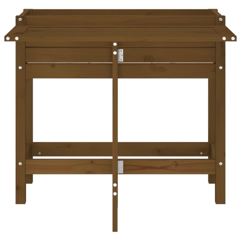 Casa si Gradina - Gradinarit si plante - Plante si ghivece - Ghivece si suporturi - Jardiniera de gradina cu blat pliabil maro miere lemn masiv pin - Infinity.ro