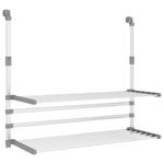 Market - Spalare si intretinere rufe - Uscatoare de rufe si accesorii - Suport de uscare pentru balcon 89x25x(60-95) cm aluminiu - Infinity.ro
