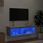 Casa si Gradina - Mobilier - Comode si corpuri - Comode - Comoda TV cu lumini LED, gri beton, 100x30x30 cm - Infinity.ro