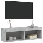 Casa si Gradina - Mobilier - Comode si corpuri - Comode - Comoda TV cu lumini LED, gri beton, 100x30x30 cm - Infinity.ro