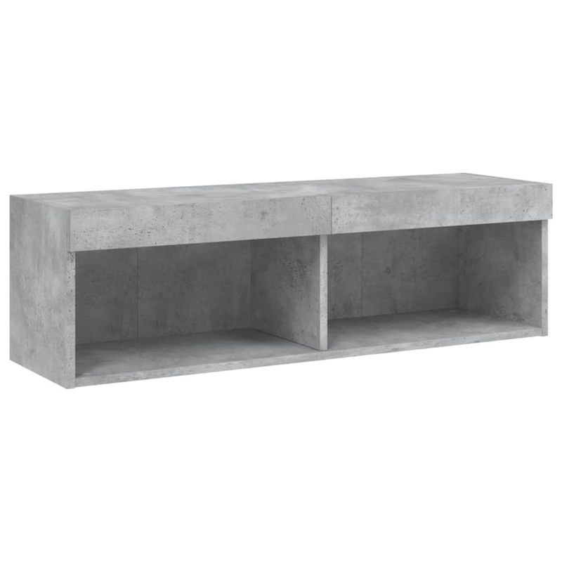 Casa si Gradina - Mobilier - Comode si corpuri - Comode - Comoda TV cu lumini LED, gri beton, 100x30x30 cm - Infinity.ro