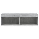 Casa si Gradina - Mobilier - Comode si corpuri - Comode - Comoda TV cu lumini LED, gri beton, 100x30x30 cm - Infinity.ro
