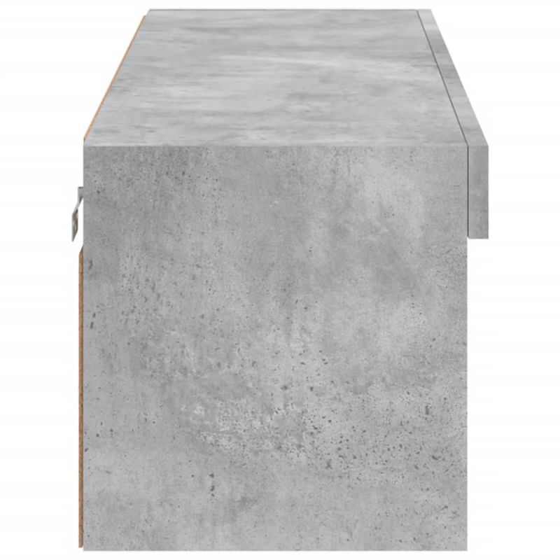 Casa si Gradina - Mobilier - Comode si corpuri - Comode - Comoda TV cu lumini LED, gri beton, 100x30x30 cm - Infinity.ro