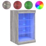 Casa si Gradina - Mobilier - Comode si corpuri - Comode - Servanta cu lumini LED, gri sonoma, 41x37x67 cm - Infinity.ro