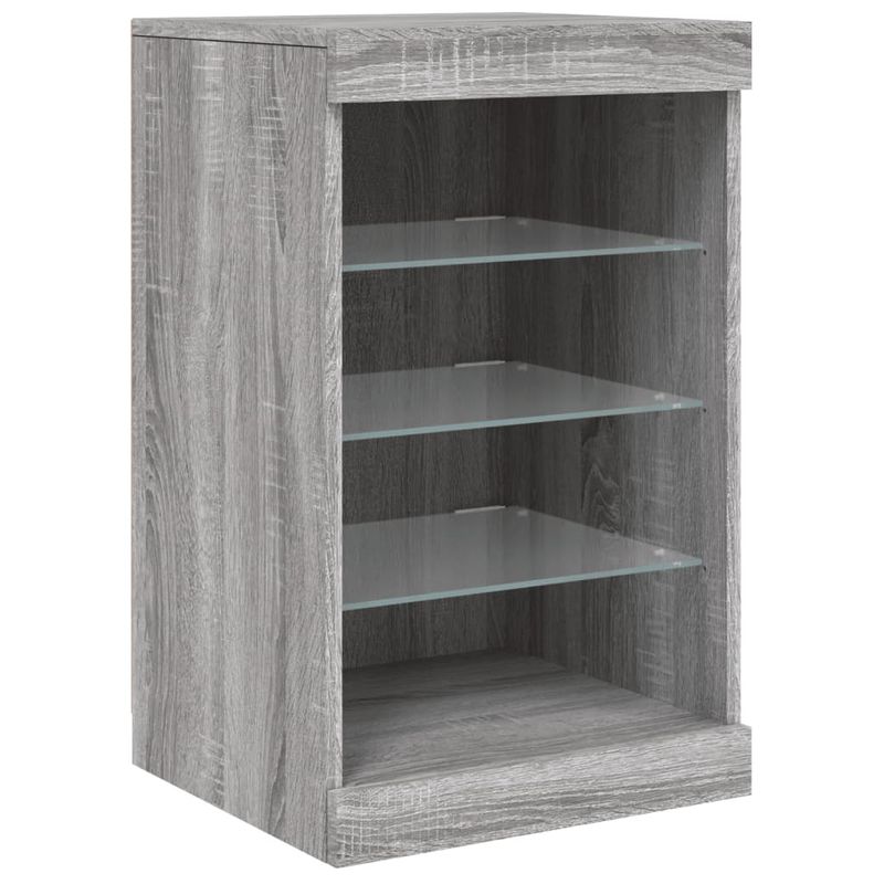 Casa si Gradina - Mobilier - Comode si corpuri - Comode - Servanta cu lumini LED, gri sonoma, 41x37x67 cm - Infinity.ro
