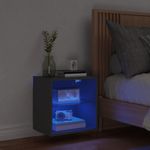Casa si Gradina - Mobilier - Comode si corpuri - Comode - Noptiera cu lumini LED montata pe perete, negru - Infinity.ro