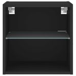 Casa si Gradina - Mobilier - Comode si corpuri - Comode - Noptiera cu lumini LED montata pe perete, negru - Infinity.ro