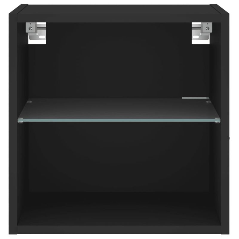 Casa si Gradina - Mobilier - Comode si corpuri - Comode - Noptiera cu lumini LED montata pe perete, negru - Infinity.ro