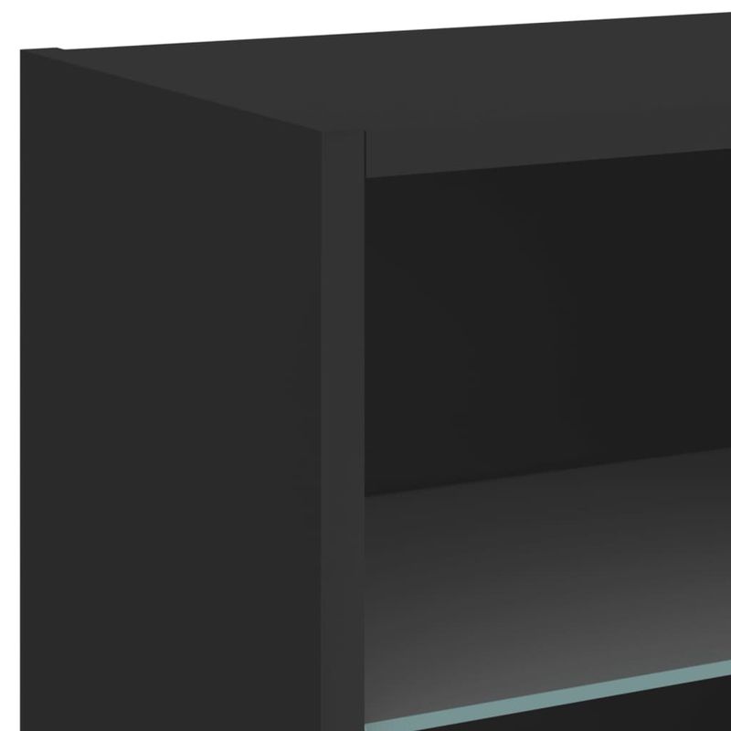 Casa si Gradina - Mobilier - Comode si corpuri - Comode - Noptiera cu lumini LED montata pe perete, negru - Infinity.ro