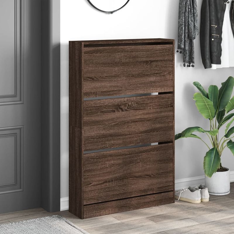 Casa si Gradina - Mobilier - Organizare si depozitare - Organizator incaltaminte - Pantofar, stejar maro, 80x21x125,5 cm, lemn compozit - Infinity.ro