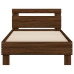 Casa si Gradina - Mobilier - Paturi si accesorii - Paturi - Cadru de pat cu tablie si lumini LED, stejar maro, 90x190 cm - Infinity.ro