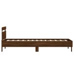 Casa si Gradina - Mobilier - Paturi si accesorii - Paturi - Cadru de pat cu tablie si lumini LED, stejar maro, 90x190 cm - Infinity.ro