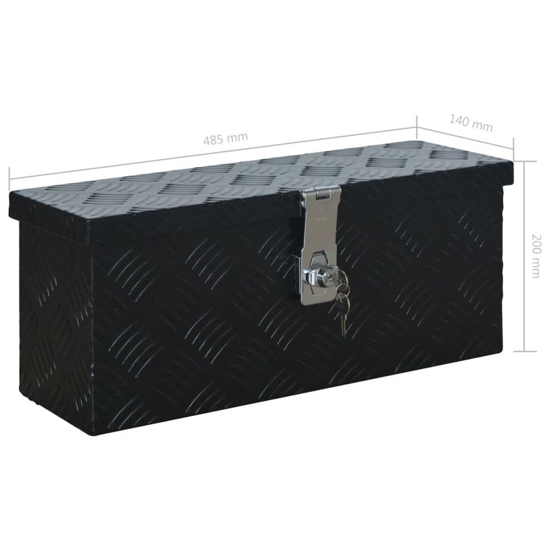 Casa si Gradina - Constructii - Depozitare, transport si protectie - Organizatoare si cutii scule - Lada din aluminiu, negru, 485 x 140 x 200 mm - Infinity.ro