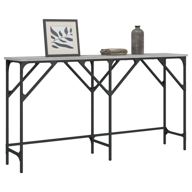 Casa si Gradina - Mobilier - Comode si corpuri - Console - Masuta consola, gri sonoma, 140x29x75 cm, lemn prelucrat - Infinity.ro