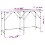 Casa si Gradina - Mobilier - Comode si corpuri - Console - Masuta consola, gri sonoma, 140x29x75 cm, lemn prelucrat - Infinity.ro