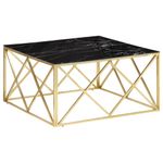 Casa si Gradina - Mobilier - Mese si birouri - Masute de cafea - Masuta de cafea, otel inoxidabil auriu si sticla securizata - Infinity.ro