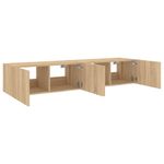 Casa si Gradina - Mobilier - Comode si corpuri - Comode - Comoda TV de perete cu LED, 2 buc. stejar sonoma, 80x35x31 cm - Infinity.ro