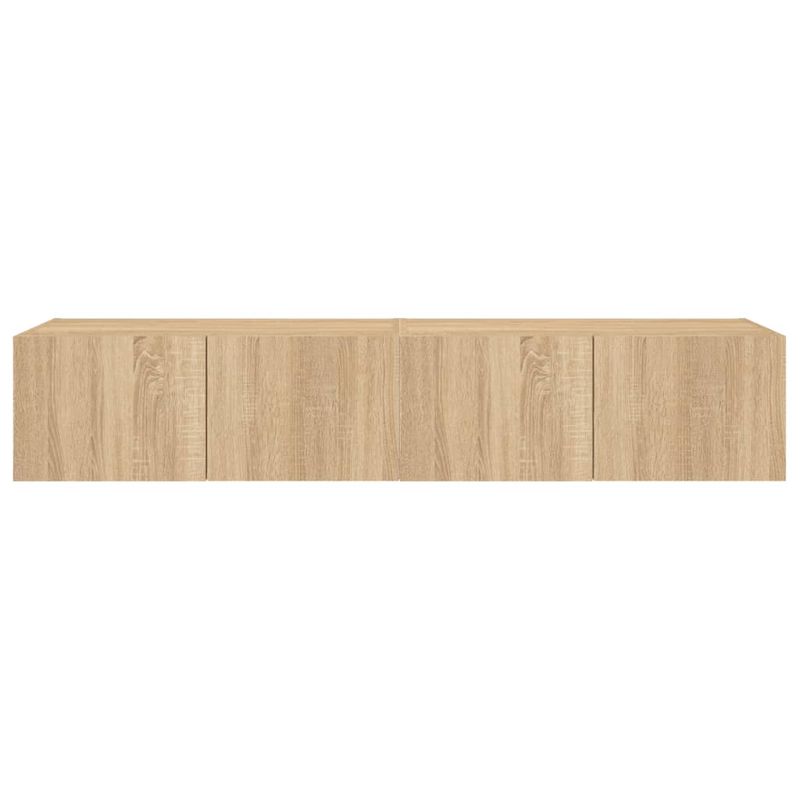 Casa si Gradina - Mobilier - Comode si corpuri - Comode - Comoda TV de perete cu LED, 2 buc. stejar sonoma, 80x35x31 cm - Infinity.ro