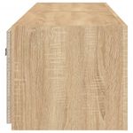 Casa si Gradina - Mobilier - Comode si corpuri - Comode - Comoda TV de perete cu LED, 2 buc. stejar sonoma, 80x35x31 cm - Infinity.ro