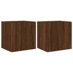Casa si Gradina - Mobilier - Comode si corpuri - Comode - Comoda TV de perete cu LED, 2 buc. stejar maro, 40,5x35x40 cm - Infinity.ro
