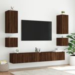 Casa si Gradina - Mobilier - Comode si corpuri - Comode - Comoda TV de perete cu LED, 2 buc. stejar maro, 40,5x35x40 cm - Infinity.ro