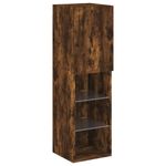 Casa si Gradina - Mobilier - Comode si corpuri - Comode - Comode TV cu lumini LED, 2 buc., stejar fumuriu, 30,5x30x102 cm - Infinity.ro