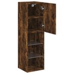 Casa si Gradina - Mobilier - Comode si corpuri - Comode - Comode TV cu lumini LED, 2 buc., stejar fumuriu, 30,5x30x102 cm - Infinity.ro