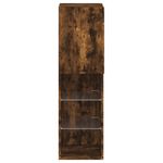 Casa si Gradina - Mobilier - Comode si corpuri - Comode - Comode TV cu lumini LED, 2 buc., stejar fumuriu, 30,5x30x102 cm - Infinity.ro