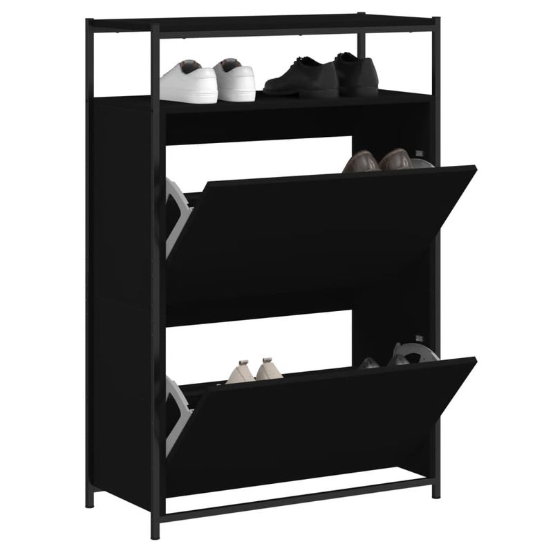Casa si Gradina - Mobilier - Organizare si depozitare - Organizator incaltaminte - Pantofar, negru, 75x34x112 cm, lemn compozit - Infinity.ro