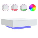 Casa si Gradina - Mobilier - Mese si birouri - Masute de cafea - Masuta de cafea cu lumini LED, alb, 100x100x31 cm - Infinity.ro
