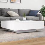 Casa si Gradina - Mobilier - Mese si birouri - Masute de cafea - Masuta de cafea cu lumini LED, alb, 100x100x31 cm - Infinity.ro