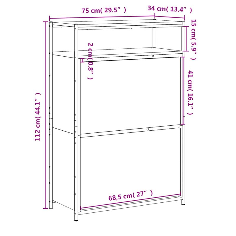 Casa si Gradina - Mobilier - Organizare si depozitare - Organizator incaltaminte - Pantofar, negru, 75x34x112 cm, lemn compozit - Infinity.ro