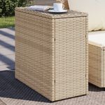 Casa si Gradina - Gradina si terasa - Mobilier exterior - Mese gradina - Masa laterala gradina, blat sticla, bej 58x27,5x55 cm poliratan - Infinity.ro