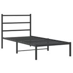 Casa si Gradina - Mobilier - Paturi si accesorii - Paturi - Cadru de pat metalic cu tablie, negru, 90x190 cm - Infinity.ro