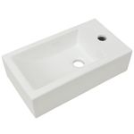 Casa si Gradina - Sanitare - Lavoar baie si accesorii - Lavoare si piedestale - Chiuveta ceramica dreptunghiulara cu preaplin 46x25,5x12 cm alb - Infinity.ro