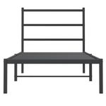Casa si Gradina - Mobilier - Paturi si accesorii - Paturi - Cadru de pat metalic cu tablie, negru, 90x190 cm - Infinity.ro