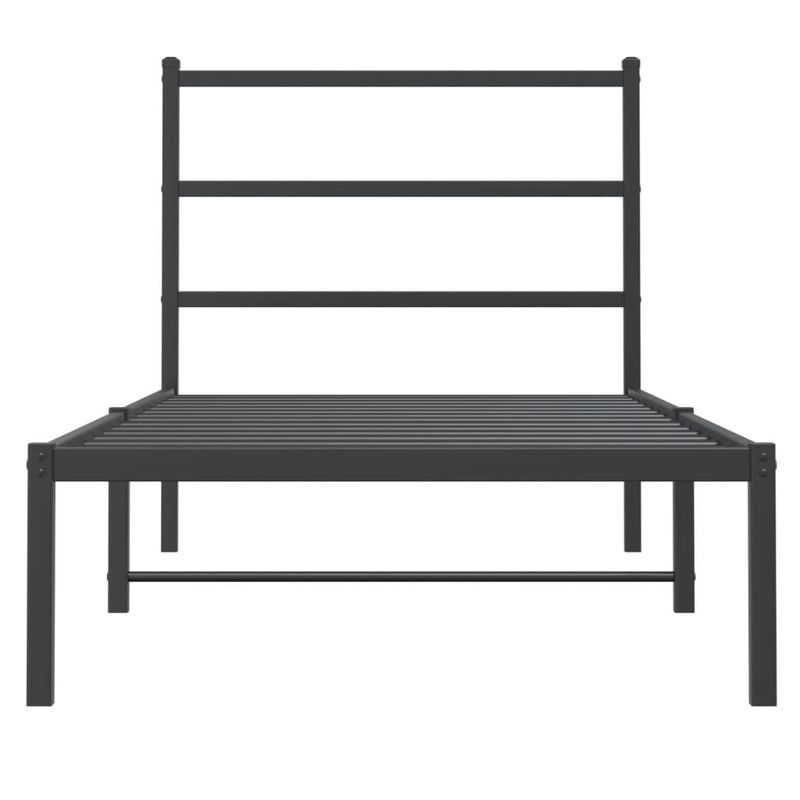 Casa si Gradina - Mobilier - Paturi si accesorii - Paturi - Cadru de pat metalic cu tablie, negru, 90x190 cm - Infinity.ro