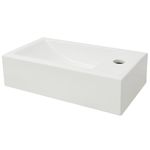 Casa si Gradina - Sanitare - Lavoar baie si accesorii - Lavoare si piedestale - Chiuveta ceramica dreptunghiulara cu preaplin 46x25,5x12 cm alb - Infinity.ro