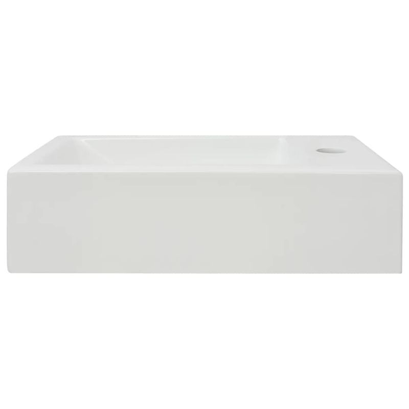 Casa si Gradina - Sanitare - Lavoar baie si accesorii - Lavoare si piedestale - Chiuveta ceramica dreptunghiulara cu preaplin 46x25,5x12 cm alb - Infinity.ro