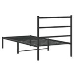 Casa si Gradina - Mobilier - Paturi si accesorii - Paturi - Cadru de pat metalic cu tablie, negru, 90x190 cm - Infinity.ro