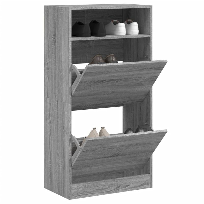 Casa si Gradina - Mobilier - Organizare si depozitare - Organizator incaltaminte - Pantofar, gri sonoma, 60x34x116 cm, lemn prelucrat - Infinity.ro