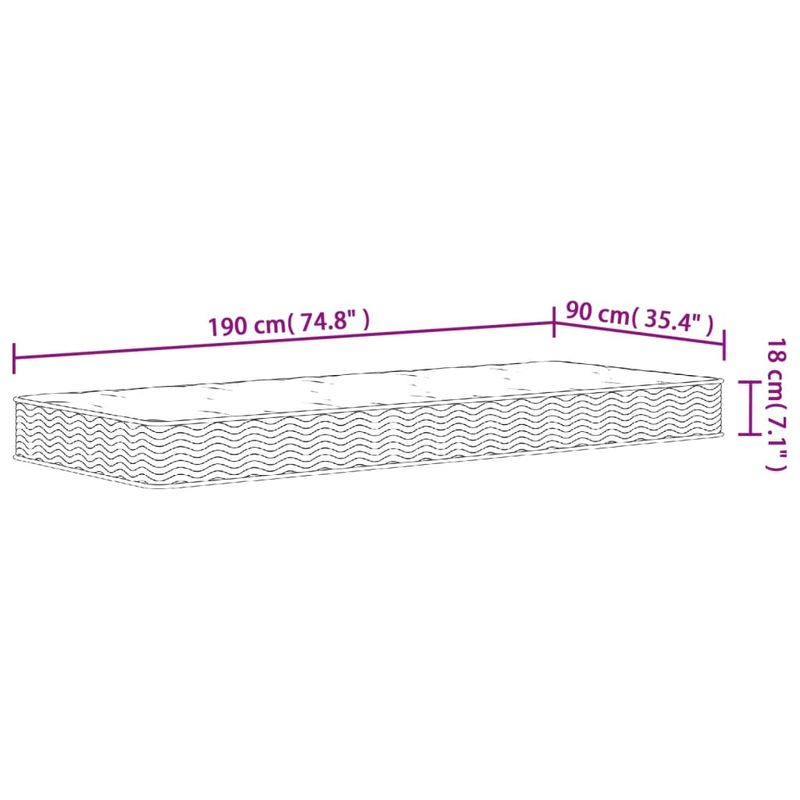 Casa si Gradina - Mobilier - Saltele si somiere - Saltele - Saltea cu arcuri bonnell Single Size, fermitate medie 90x190 cm - Infinity.ro