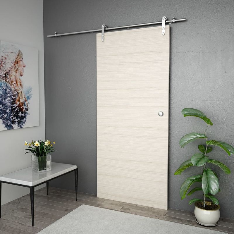Casa si Gradina - Constructii - Usi interior, exterior si garaj - Usi interior - Set piese pentru usa glisanta, argintiu, 183 cm otel inoxidabil - Infinity.ro