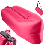 Sport si Outdoor - Camping - Saltele si accesorii pentru somn - Saltele camping - Saltea Autogonflabila "Lazy Bag" tip sezlong, 230 x 70 cm, culoare Roz, pentru camping, plaja sau piscina - Infinity.ro