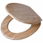Casa si Gradina/Sanitare/Obiecte sanitare/Vase de toaleta - Tiger Capac WC cu inchidere silentioasa Scaffold, maro, MDF 252022546 - Infinity.ro