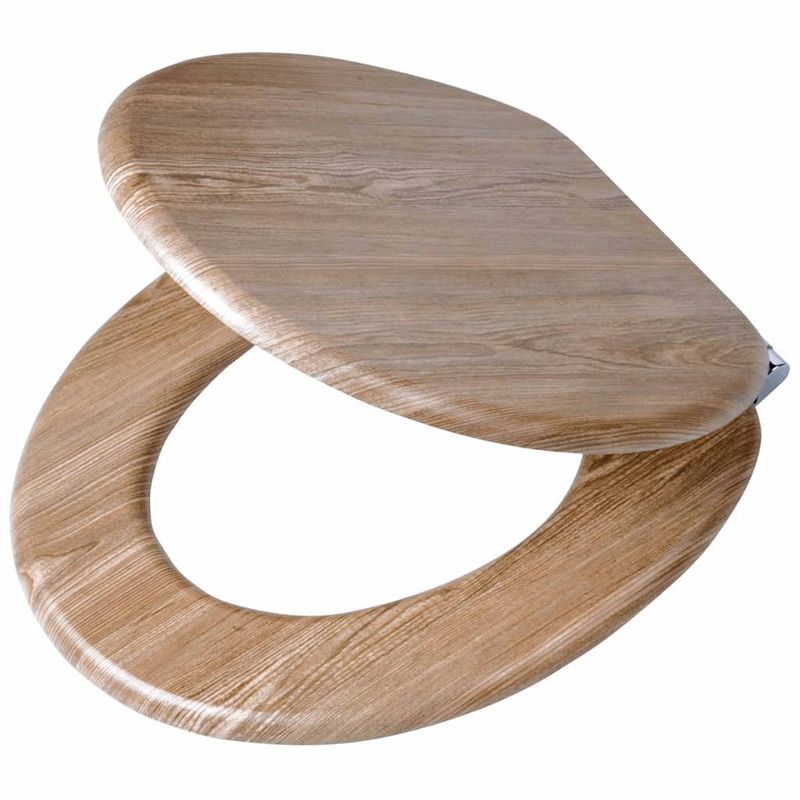 Casa si Gradina/Sanitare/Obiecte sanitare/Vase de toaleta - Tiger Capac WC cu inchidere silentioasa Scaffold, maro, MDF 252022546 - Infinity.ro