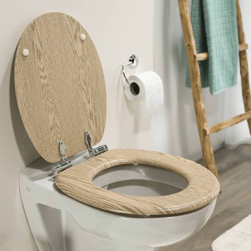 Casa si Gradina/Sanitare/Obiecte sanitare/Vase de toaleta - Tiger Capac WC cu inchidere silentioasa Scaffold, maro, MDF 252022546 - Infinity.ro