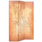 Casa si Gradina - Decoratiuni - Pereti despartitori si paravane - Paravan de camera pliabil, galben 120 x 170 cm, harta lumii - Infinity.ro